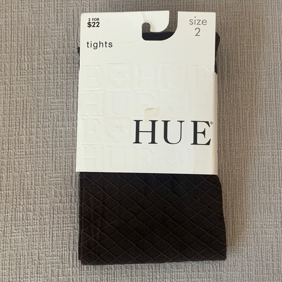 HUE Dark Brown Textured Tights Size 2 - Picture 1 of 5